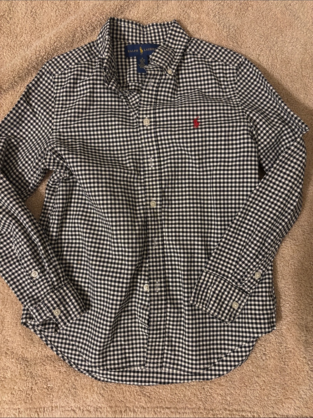 Ralph Lauren Black & White Gingham Button-Down Shirt - Kids